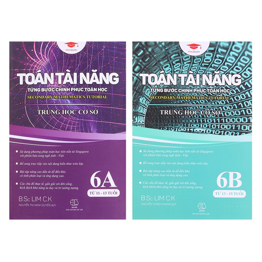 Sách Toán tài năng 6 - Á Châu Books (Bộ 2 cuốn, 10 – 15 Tuổi)