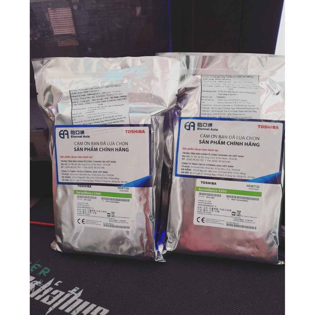 Ổ cứng HDD TOSHIBA Surveillance S300 2TB 3.5 inch Sata 3, 5400RPM, 128Mb Cache | BigBuy360 - bigbuy360.vn