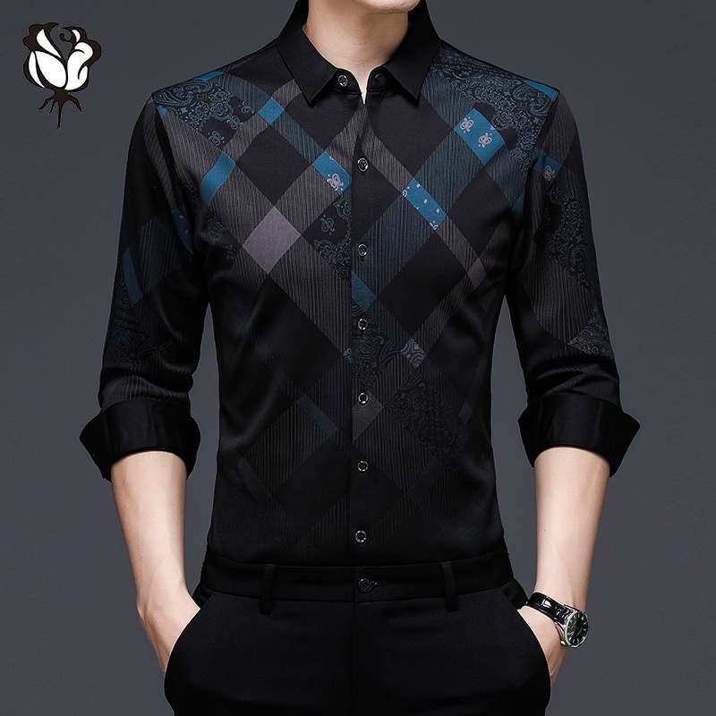 Áo Sơ Mi Tay Dài Vải Cotton Kiểu Cổ Điển Cá Tính Cho Nam