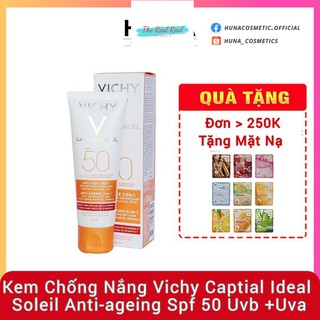 [Mã giảm giá mỹ phẩm chính hãng] [AUTH PHÁP] KEM CHỐNG NẮNG VICHY CAPTIAL IDEAL SOLEIL ANTI-AGEING SPF 50 UVB +UVA 50ML