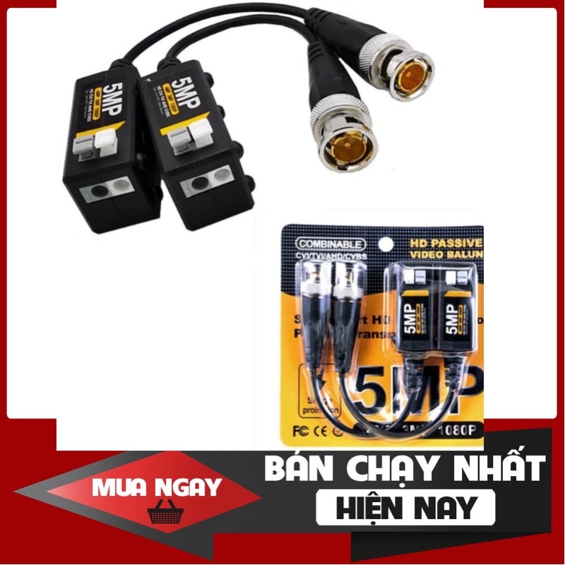 Balun Camera bấm 5MP loại tốt chống sét dùng cho hệ thống camera -hỗ trợ đường tín hiệu lên tới 600m