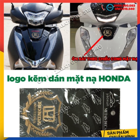 Logo HONDA kẽm Dán mặt nạ SH2012 - SH 2020, AB.. (GIÁ 1 CHIẾC) -nhôm dẻo