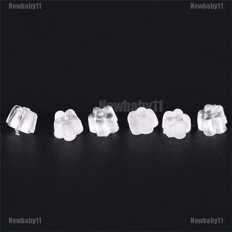 Set 100 Nút Chặn Bông Tai Bằng Silicone Mềm Trong Suốt An Toàn