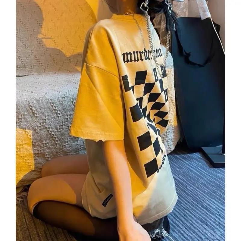 Jiashucheng Áo Thun Tay Ngắn Dáng Rộng Phong Cách Hàn Quốc Thời Trang Cho Nữ