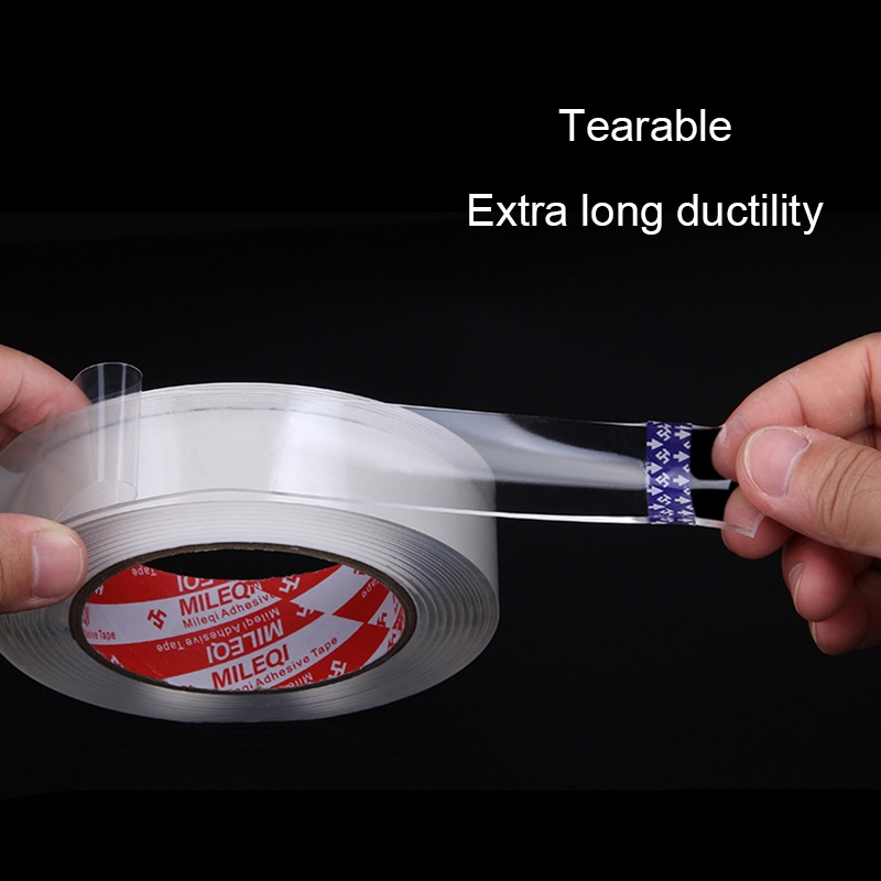 Cuộn Băng Keo Hai Mặt Nano Dày 2mm Dài 5M Không Để Lại Dấu Vết Có Thể Tháo Rời