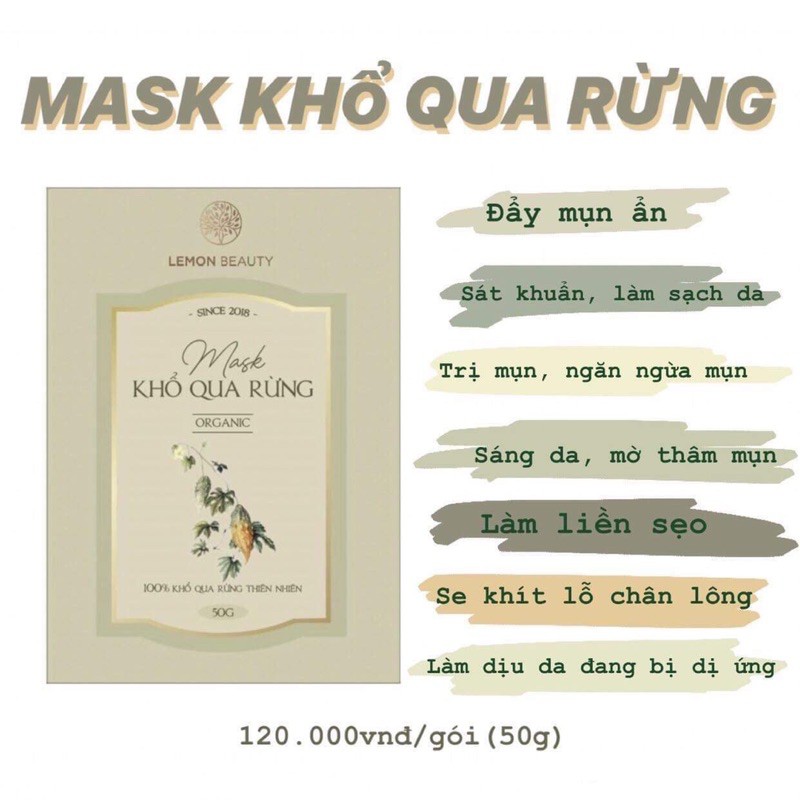 Lemon Mask - Mặt nạ khổ qua rừng/ mặt nạ tảo biển/ mặt nạ sữa dê non