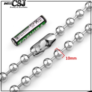 sỉ 02 DÂY CHUYỀN BI INOX, VÒNG CỔ BI INOX CỠ TO 10MM DN114 đẹp, không đen