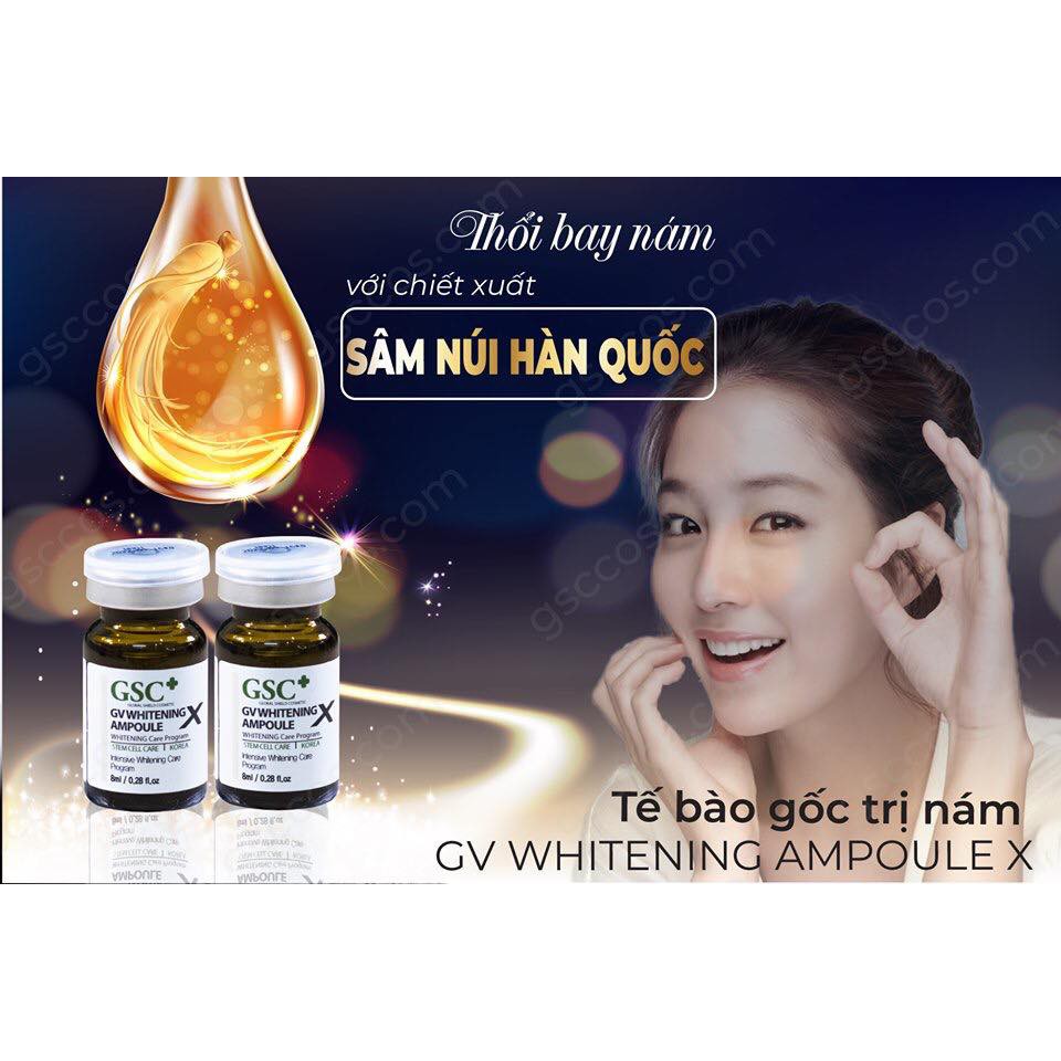 Tế bào gốc cho giảm thâm nám GSC+ GV Whitening Ampoule X 1 lọ 8ml (CAM KẾT CHÍNH HÃNG) | BigBuy360 - bigbuy360.vn
