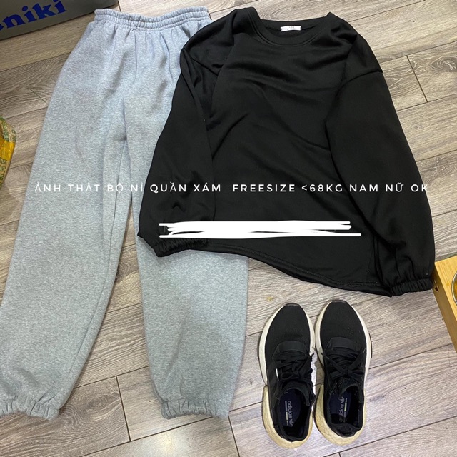 [Mã WASTHOT giảm 15K đơn bất kì] [FREESHIP 50K]Bộ nỉ thụng quần boom form thụng tay bồng Ulzang unisex | BigBuy360 - bigbuy360.vn