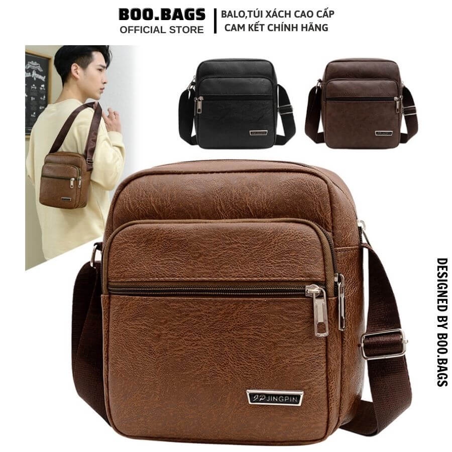 Túi Đeo Chéo Nam Da Pu, Túi Messenger Nam Cao Cấp Đi Học, Đi Chơi Phong Cách Hàn Quốc Boobags  Boo-022