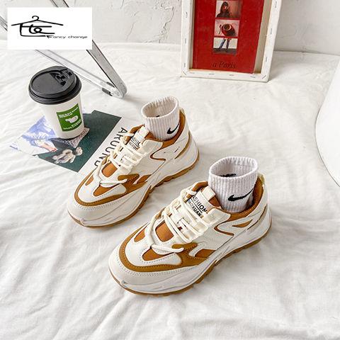 Bán Chạy ~ Niche Daddy Giày Thể Thao Đế Xuồng Dày Nâng Chiều Cao Thoải Mái Bốn Mùa