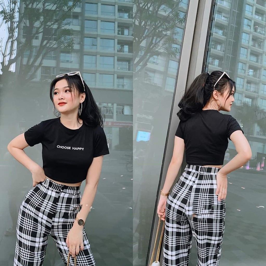 Áo croptop thun (tay cộc )