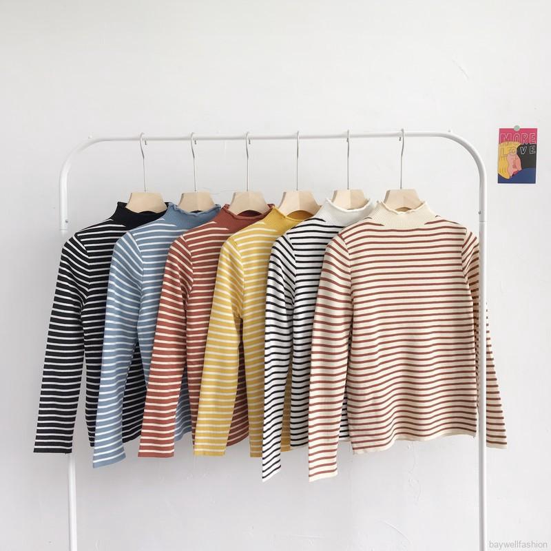 [Baywellfashion]Áo len cổ lọ dài tay phong cách Hàn Quốc trẻ trung dành cho nữ | BigBuy360 - bigbuy360.vn