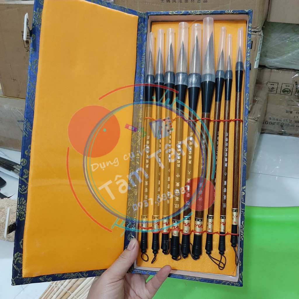 [ TÂM TÂM ]-Bộ cọ thư pháp, cọ thư pháp bộ 5 cây, bộ 7 cây, bộ 9 cây, bộ 11 cây-