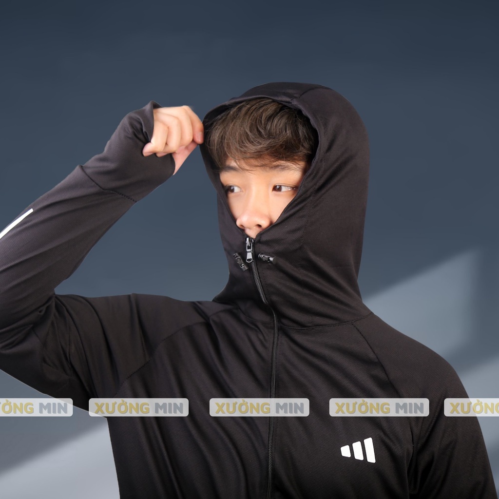 Áo chống nắng nam 3 sọc DAS mới 2022 vải kim cương lụa thông hơi XƯỞNG MIN