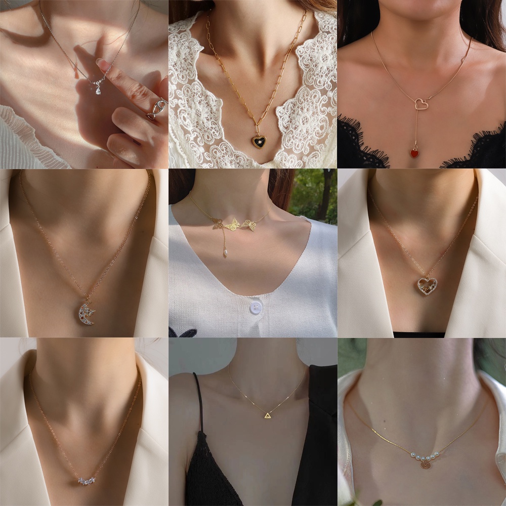 Vòng cổ Kim Loại Nhiều Lớp Đính Ngọc Trai Nhân Tạo Thời Trang