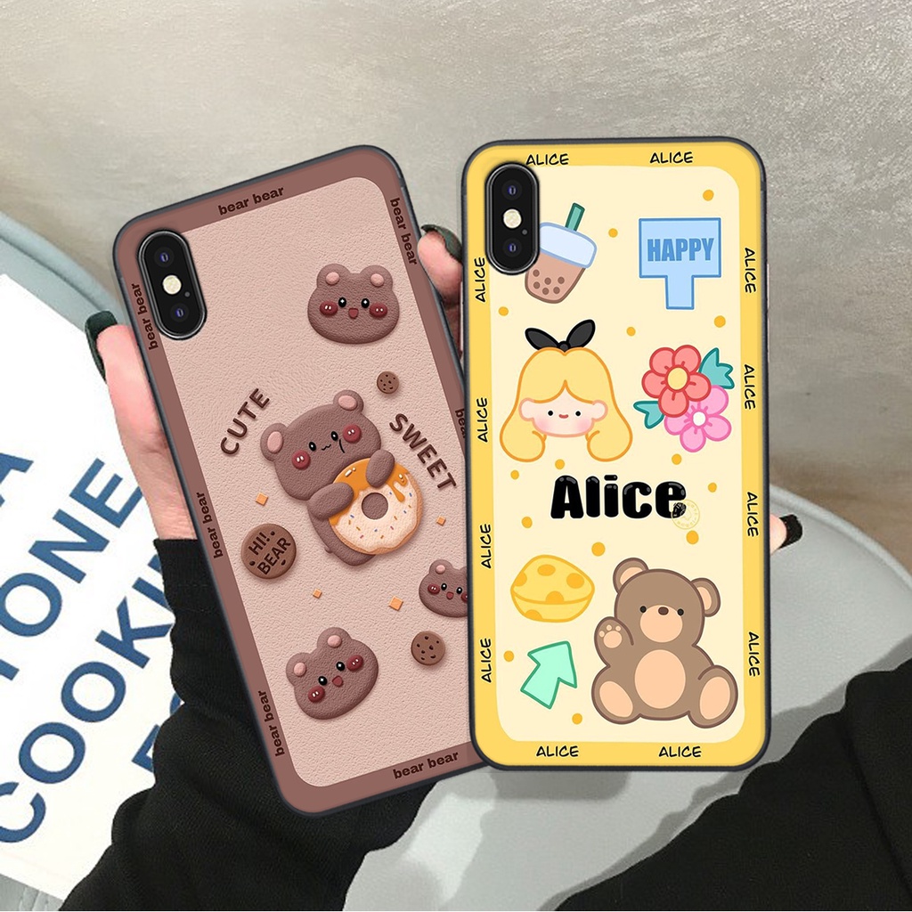 Ốp lưng ip X / XS / XS MAX in hình Gấu nâu - hồng, Gấu Be@rick  cực CUTE, DỄ THƯƠNG