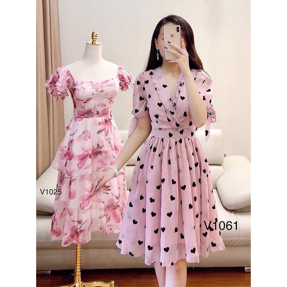 [XẢ KHO] VÁY ĐẦM VOAN HỌA TIẾT TRÁI TIM SIÊU DỄ THƯƠNG THỜI TRANG NỮ THIẾ KẾ ARAVA DV01 | BigBuy360 - bigbuy360.vn