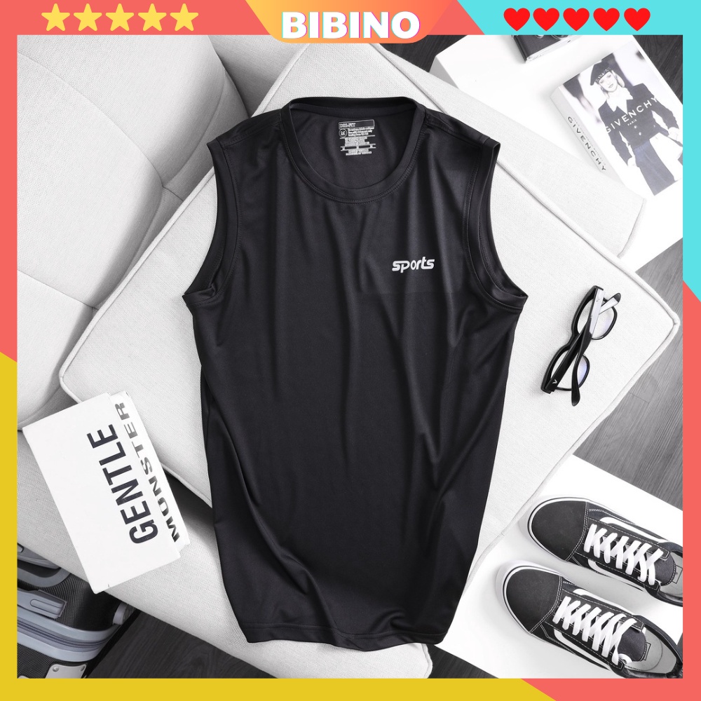 Áo ba lỗ nam nữ tank top form rộng unisex big size sát nách tập GYM phong cách thể thao thun lạnh mềm mịn BIBINO