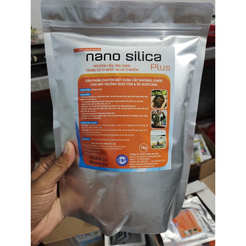 Nano Silica Plus Sản Phẩm Mới Nhất Chuyên Cho Môi Trường Nuôi Ốc Bươu Đen gói 0.5kg Hòa Tan Trong Nước