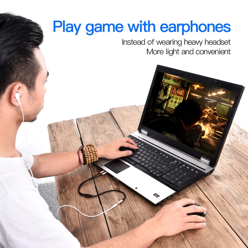 Bộ chia cáp tai nghe Vention chữ Y nối dài cổng 3.5mm sang hai đầu 3.5mm cho máy tính