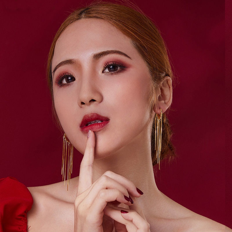 Khuyên Tai Nữ Trang Dáng Dài Tạo Hình Độc Đáo Nhiều Màu Sắc