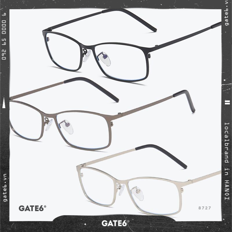Kính Unisex Thời Trang Vintage - 8727 [Tặng bao da + móc khoá]
