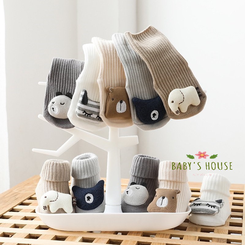 Tất vớ cao cổ cho bé sơ sinh, tất trẻ em hình thú cao cấp có chống trượt T06 - Baby House