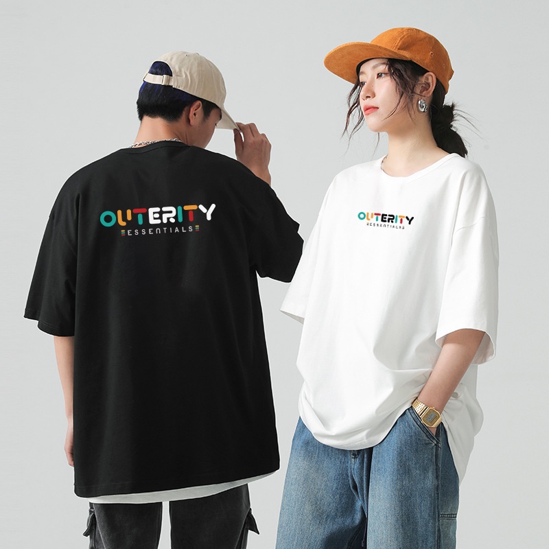 Áo thun cotton oversize Uninor áo phông ngắn tay form rộng unisex in hình signature outerity