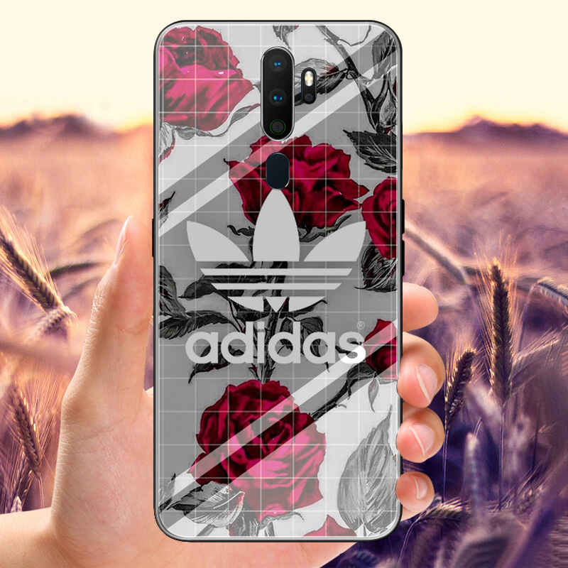 Ốp Điện Thoại Kính Cường Lực Cạnh Mềm In Logo Adidas Z30 Cho Oppo A3S A5 A5S A7 A37 A39 A57 F3 A77 F5 A73 F7 F9 F11