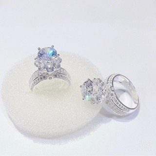 Nhẫn nữ bạc italy xi kim đính đá sáng bóng 💎💎💎