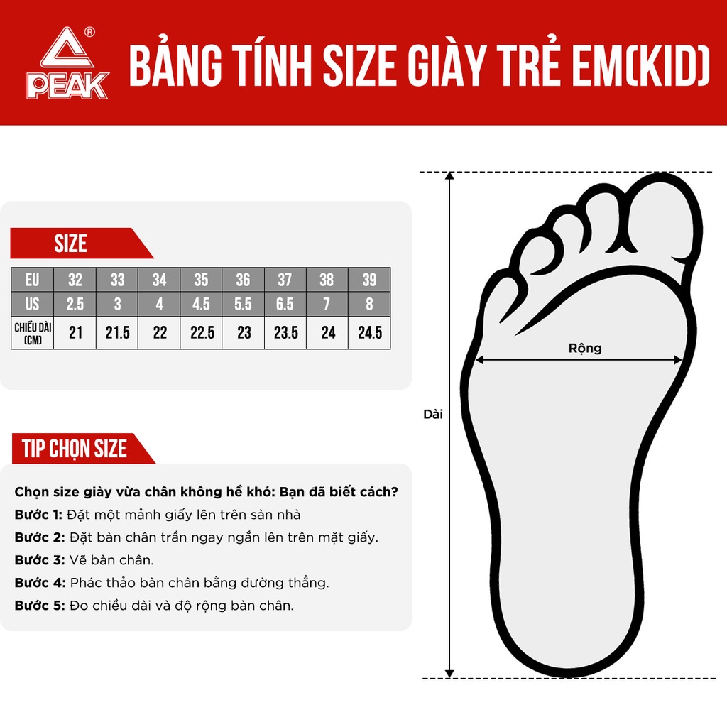Giày Bóng Rổ Thể Thao Trẻ Em Cổ Mid PEAK Basketball MONSTER mã EK1411A