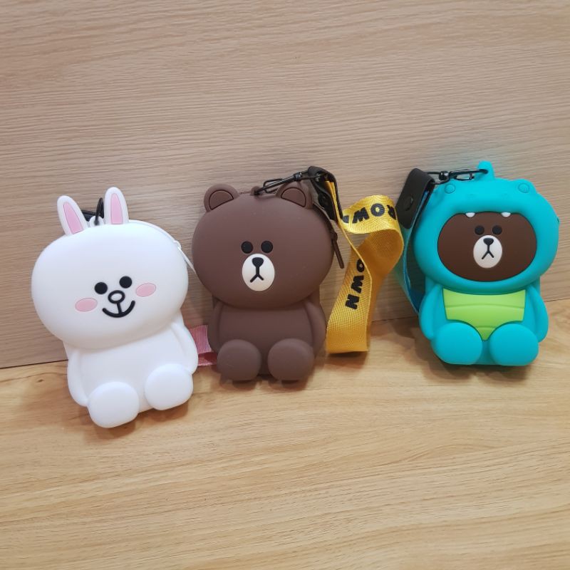 Móc khóa ví silicon Brown Cony Dino siêu cưng