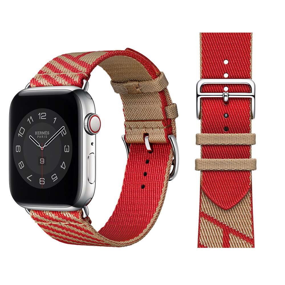 Dây đeo sợi nylon bện cho đồng hồ thông minh Apple Watch Band 44Mm 40Mm SE 6 5 4 38Mm 42Mm
