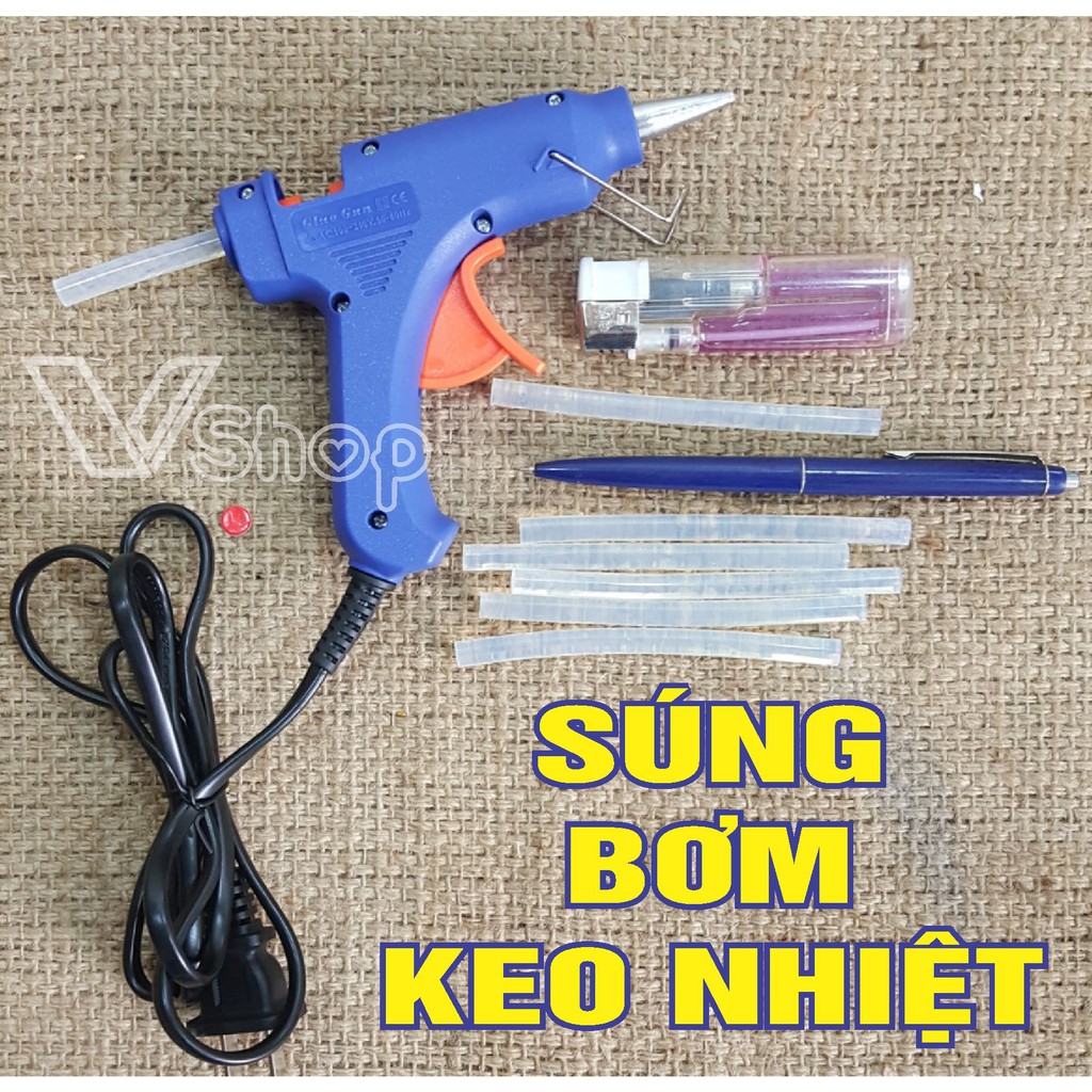 Dụng cụ bơm keo dán nhiệt. điện 220vol. keo nến, keo que đốt nóng chảy, loại nhỏ, 0,7cm