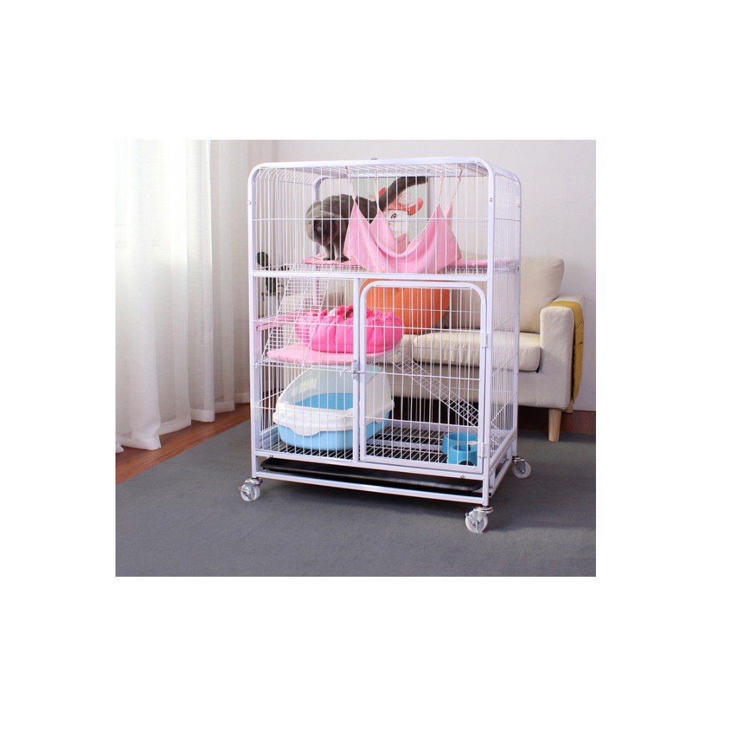 Chuồng Mèo Thiết Kế Thông Minh Màu Sơn Tĩnh Điện Nan Ống Siêu Đẹp Kích Thước 1m1