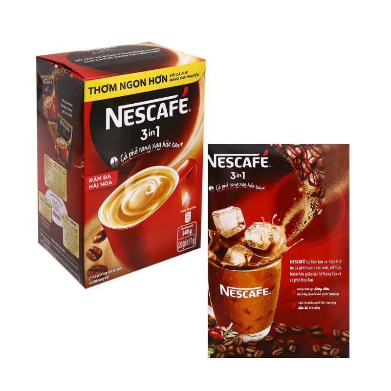 Hộp Nescafe 3 in 1 rang xay hoà tan đậm đà