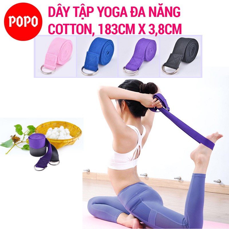 Dây tập yoga cotton dài 1,8m POPO YGT11 đa năng tập cơ tay, chân, lưng SPORTY