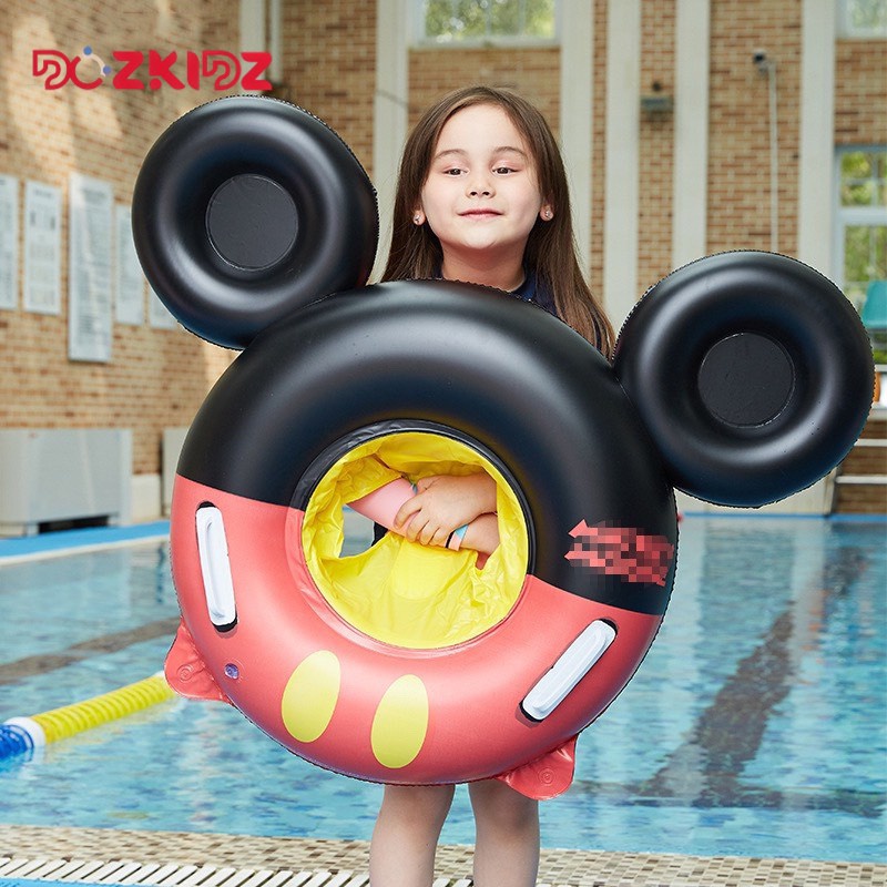 Phao bơi bé trai, bé gái, phao ngồi an toàn hình Mickey và Minnie, đồ chơi dưới nước cho bé từ 3 đến 8 tuổi - DOZKIDZ