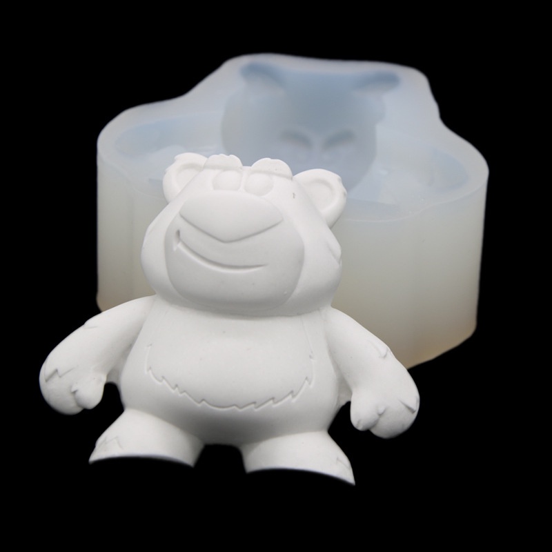 Khuôn Silicone Nhấn Bánh Hình Gấu Dâu Tây