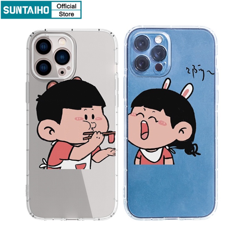 Ốp lưng iphone Ốp điện thoại Suntaiho trong suốt in hình hoạt hình thích hợp cho IPhone 13 12 11 Pro Max X XsMax XR 8 7