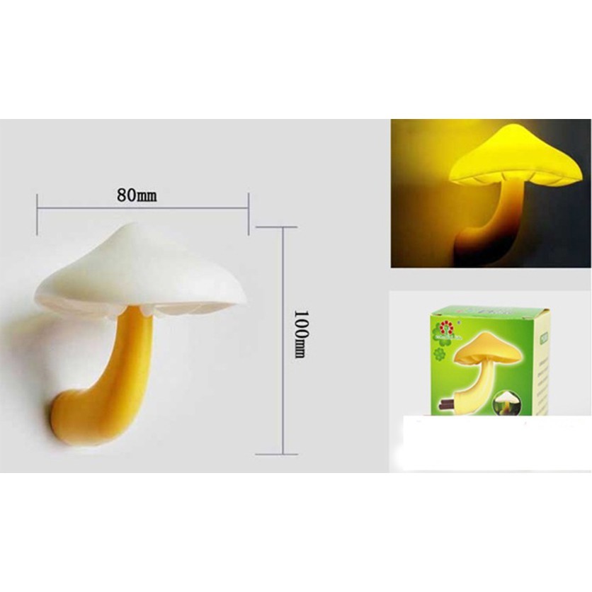 Đèn Ngủ Cảm Ứng Ánh Sáng Hình Cây Nấm, đèn ngủ cảm ứng sáng tắt tối tự động sáng