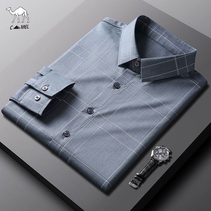 Áo sơ mi nam dài tay thời trang thường ngày, Áo sơ mi in chữ thoải mái và thoáng khí, Áo sơ mi nam dài tay