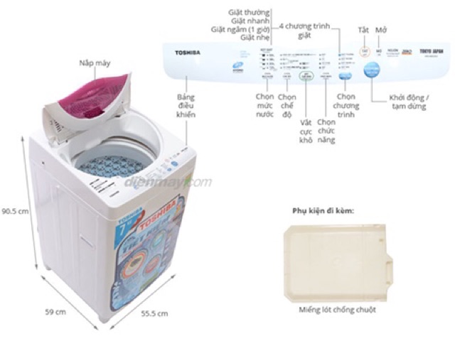 Máy giặt Toshiba 7 kg AW-A800SV WB (Miễn phí giao tại HCM-ngoài tỉnh liên hệ shop)