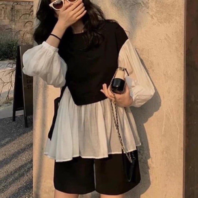 [Loại 1- XẢ KHO] Áo babydoll ulzzang dài tay giấu dáng cực tiểu thư hot trend- áo babydoll nơ eo | BigBuy360 - bigbuy360.vn