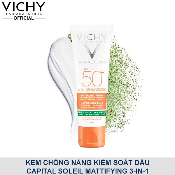 [MỚI] VICHY KEM CHỐNG NẮNG CHỐNG Ô NHIỄM VÀ BỤI MỊN HẰNG NGÀY SPF50+, CHỐNG TIA UVA &amp; UVB CAPITAL SOLEIL 50ML