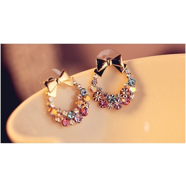 Toàn Bộ Đôi Khuyên Tai Hình Nơ Đính Đá Sang Trọng