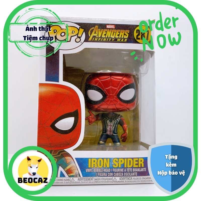 [Tặng Hộp Bảo Vệ] Mô hình Unoff Funko Người nhện Spider Man dễ thương Avengers Biệt đội siêu anh hùng Beocaz