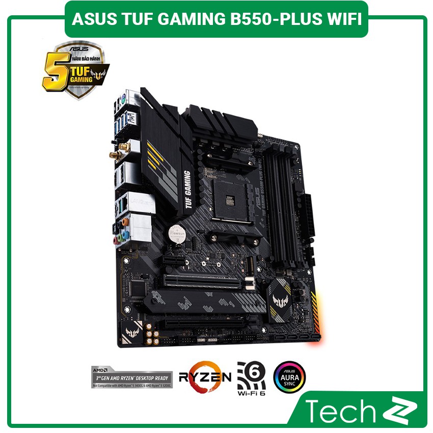 Mainboard ASUS TUF GAMING B550M-PLUS (WI-FI) (AMD B550, Socket AM4, m-ATX, 4 khe RAM DRR4)