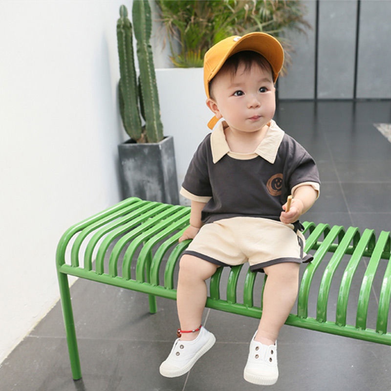 Set Áo Thun Tay Ngắn + Quần Short Phong Cách Phương Tây Thời Trang Mùa Hè Phong Cách Hàn Quốc Mới Cho Bé Trai 1 Tuổi